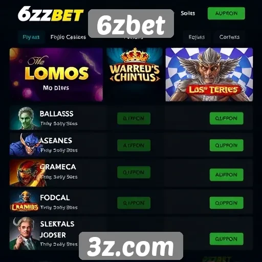 Análise das ofertas de jogos no site 6zbet