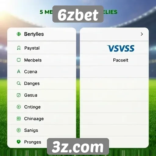 Comparativo dos métodos de pagamento disponíveis no 6zbet